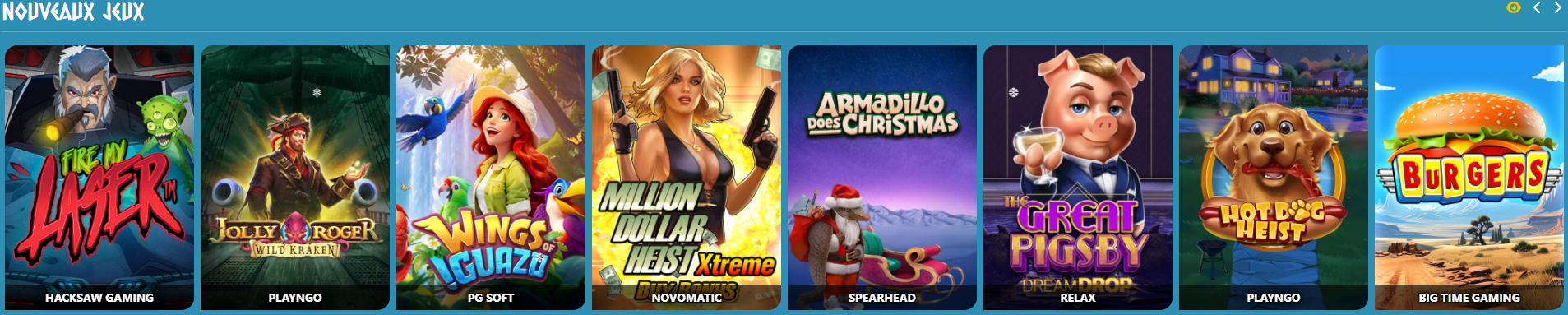 Nouveaux jeux disponibles sur Amon Casino