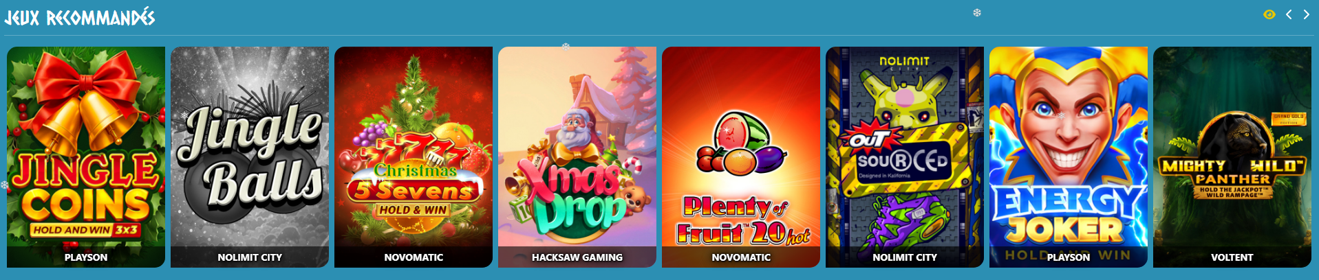 Jeux recommandés du casino Amon